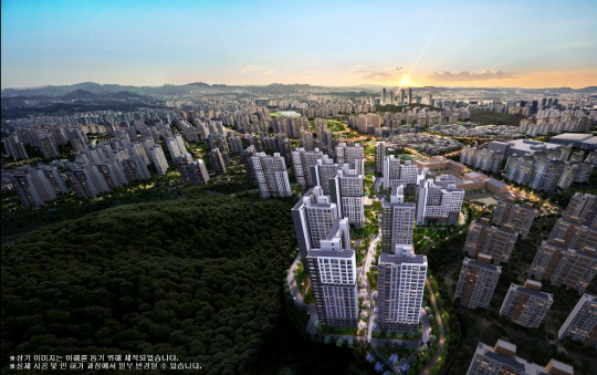 '동탄 꿈의숲 자연&데시앙' 광역 조감도. [태영건설 제공]